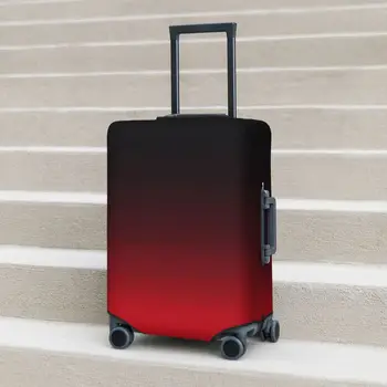 אדום בהיר, שחור Ombre המזוודה כיסוי טיסה מינימליסטי שיפוע שימושי מטען ציוד מגן עסקים התמונה