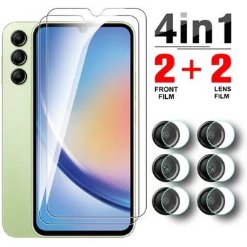 4in1 עבור Samsung Galaxy A34 5G זכוכית מגן זכוכית עדשת המצלמה הסרט Sumsung 34 34 א SamsungA34 6.6