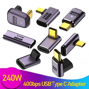 240W מתכת USB Type C מתאם OTG 40Gbps העברת נתונים USB-C טעינת מחוון ממיר עבור Tablet טלפון נייד Macbook Air התמונה