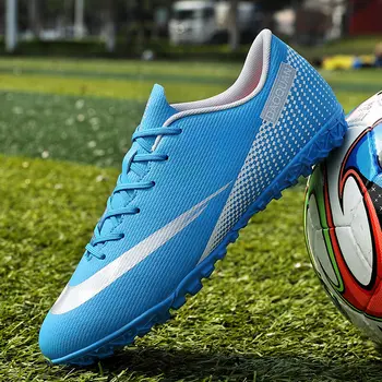 איכות מסי כדורגל סוליות נעליים עמיד קל Futsal אימונים נעלי ספורט נוחים נמוכה העליונה נעלי כדורגל הסיטוניים 32-47 התמונה