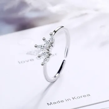 קריסטל כתר בצורת טבעות לנשים מסיבת אופנה תכשיטי כלה חתונה טבעת אירוסין Faux jz565 התמונה