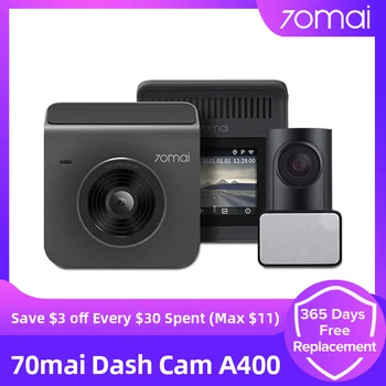 70mai Dash Cam A400 1440P המצלמה 70mai A400 DVR המכונית אוטומטי מקליט וידאו הקדמי האחורי 24H חניה מוניטור בקרת יישום התמונה
