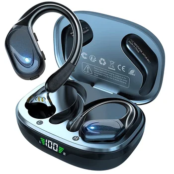 Bluetooth אוזניות 5.3 נכון אוזניות אלחוטיות עם מיקרופון כפתור שליטה הפחתת רעש Earhooks אוזניות עמיד למים ספורט התמונה