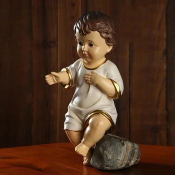 Diyalo ישו התינוק בובת ילד ישו המולד פסלון תינוק דגם התינוק צורת הפסל אבוס התצוגה העליונה של הטבלה דתי קישוט התמונה