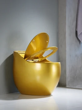 הזהב עוף בצורת ביצה אישית יצירתית שירותים לשאוב משק הבית שאיבה שטח קטן רגילים דירה קטנה טואלט התמונה