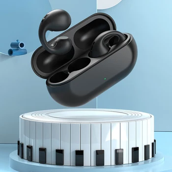 אוזניות Bluetooth 5.3 tws יחיד בלי אוזניים קליפ על הפחתת רעש סטריאו תנועה מגע מיני אוזניות אלחוטיות התמונה