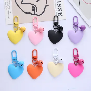 צבע ממתקים אוהב בל מחזיק מפתחות לנשים הלב חמוד סוג אוזניות כיסוי קישוט Kawaii תליון תיק מתנה עבור חבר הסיטוניים התמונה