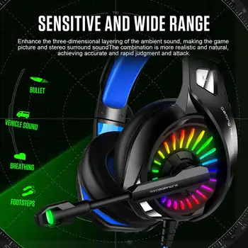 A20 צבעוני המשחקים אוזניות מחשב אוזניות ראש רכוב נוח אוזניות הפחתת רעש עבור המחשב הנייד Tablet טלפון נייד התמונה