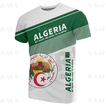 אלג ' יריה, מוזמביק המדינה דרום אפריקה 3D מודפס באיכות גבוהה חלב סיבי החולצה צוואר עגול גברים נשיים מזדמנים צמרות-2 התמונה