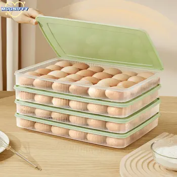 מקרר מזון קופסא לאחסון אביזרים למטבח ארגונית טרי תיבת כופתאות ירקות ביצה מחזיק Stackable מיקרוגל התמונה