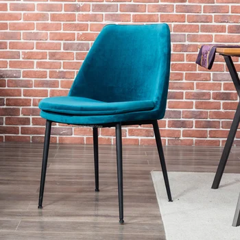 מעצב כסאות אוכל הביתה אישית מינימליסטי חזרה מניקור הכיסא בד כיסא האוכל הנורדי אופנה הרהיטים בסלון התמונה