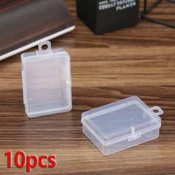 10pcs מיני פלסטיק קופסא לאחסון תכשיטים מחרוזים בורג ארגונית מיכל 6.8*5*2.3 ס 