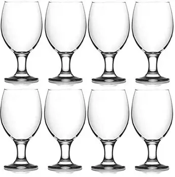 אוסף חתיכת 8 מים בכוס זכוכית סט - חזק נבע כוסות מים לשתייה, מיץ, יין, משקאות מעורבבים התמונה