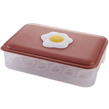 ביצה קרטון עמ מקרר טרי-שומר ביצה תיבת אחסון למטבח עם מכסה ביצת ברווז אנטי-זרוק ביצה רשת התמונה