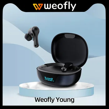 Weofly צעיר אוזניות אלחוטיות Bluetooth אוזניות כפול מיקרופון ENC IPX5 אוזניות עמיד למים LED דיגיטלי תצוגת Tws אוזניות התמונה